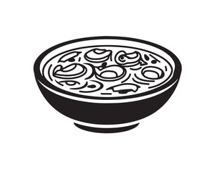 Spicy coconut fish curry icon in vector art