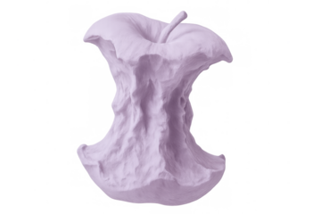 Transparent 3d rendering depicting lavender apple core, representing nutritional awareness and minimizing food waste