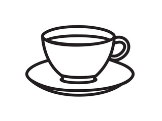 Stylish hot coffee icon in minimal vector format