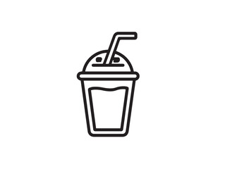 Elegant iced cold brew icon in flat vector art