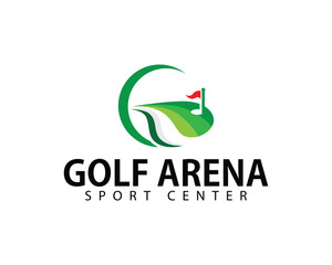 Golf arena logo creative design concept sport abstract