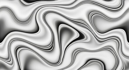 Fototapeta premium Abstract grayscale swirls, flowing liquid-like pattern, monochrome, dynamic, seamless texture.