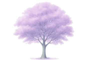 Obraz premium Purple blooming tree isolated on transparent background, offering versatile design options for various creative projects