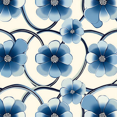 Seamless tile patterns combining cultural, modern, and botanical inspirations for commercial vector.