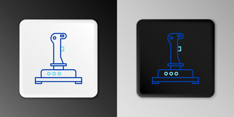 Line Joystick for arcade machine icon isolated on grey background. Joystick gamepad. Colorful outline concept. Vector
