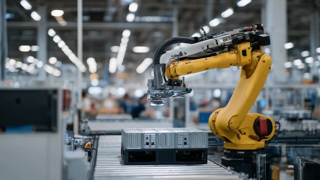 Revolutionary AI-driven computer vision system detects microscopic metal defects on assembly lines using high-resolution cameras and bright factory lighting.