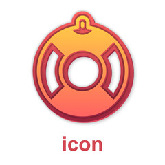 Gold Lifebuoy icon isolated on white background. Lifebelt symbol. Vector