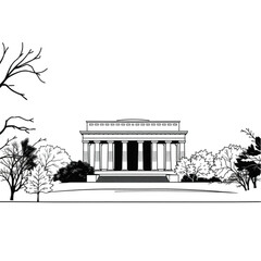 Lincoln Memorial amid autumn leaves in Washington D.C. during the crisp autumn afternoon