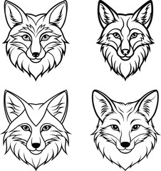 Adobe Illustrator Artwork Fox emotions set icons cartoon vector vector set collection cartoon animals illustration on white background cartoon collection foxes Collection cartoon animals
