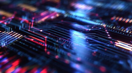 Dynamic Digital Background with Glowing Network Connections and Data Visualization Elements on Dark Blue Backdrop, Representing Advanced Information Technology and Global Communication Systems