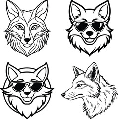 Adobe Illustrator Artwork Fox emotions set icons cartoon vector vector set collection cartoon animals illustration on white background cartoon collection foxes Collection cartoon animals

