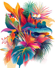 Highly detailed illustrations of various trees, leaves, grasses, and botanical elements, featuring realistic, minimalist, and abstract compositions on a white background.