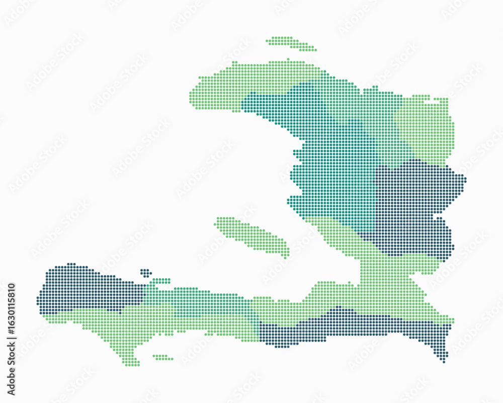 Aufkleber haiti dotted map. digital style map of the country on white background. haiti shape with circle dots