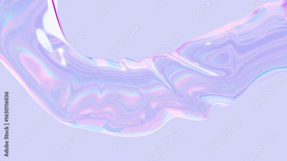 Poster iridescent fluid ripples in pastel light loop animated