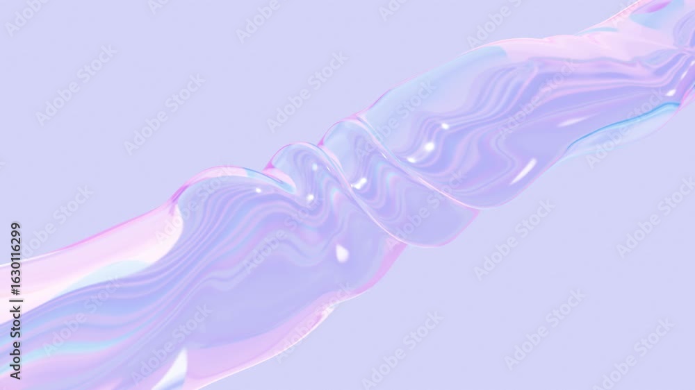 Poster iridescent fluid ripples in pastel light loop animated