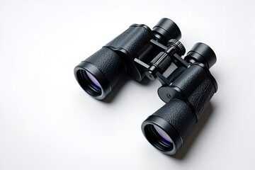 black binoculars isolated on white background