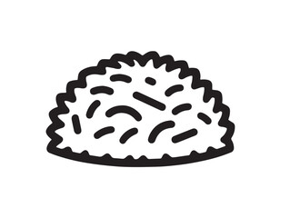 Southern dirty rice bowl in 2D vector line art