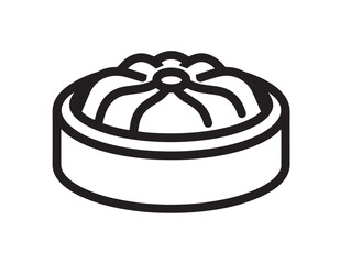 Steamed dim sum dumplings in modern vector style