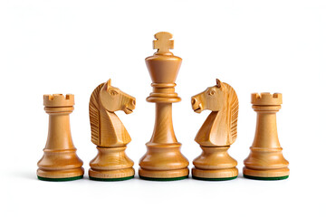chess pieces isolated on white background