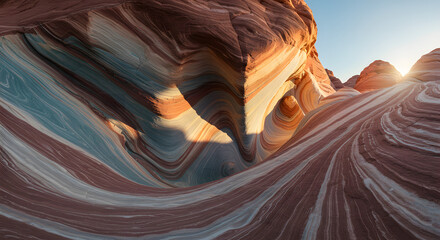 Obraz premium The wave arizona landscape canyon rock formation sandstone desert travel destination scenic beauty nature