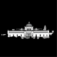 Alhambra illuminated in Granada at midnight with glowing lanterns