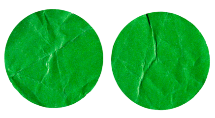 PNG Set of blank green glued sticky round label sticker cut out design element