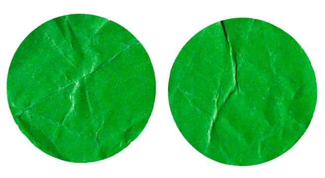 PNG Set of blank green glued sticky round label sticker cut out design element