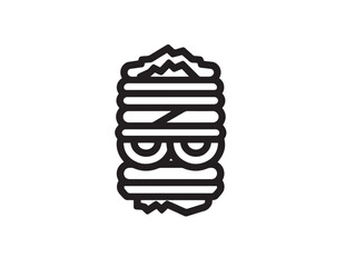 Fresh doner kebab wrap icon in line vector
