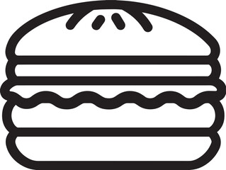 Minimalist kebab icon with flat 2D vector lines