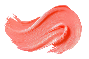 Coral-toned paint stroke on black background.  Fluid, swirled texture