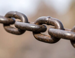 Fototapeta premium Close-up of a rusty metal chain (1)