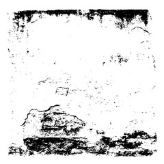 Minimalist distressed and weathered wall with black grunge textures and peeling paint creating a vintage aesthetic look vector