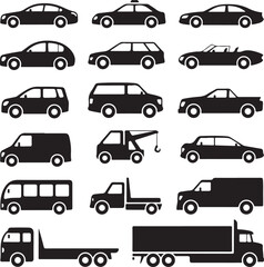 Fototapeta premium set of car icons