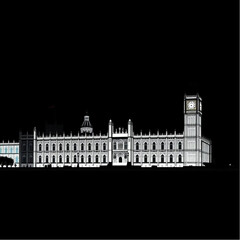 Obraz premium Palace of Westminster glowing in London during a vibrant festival night