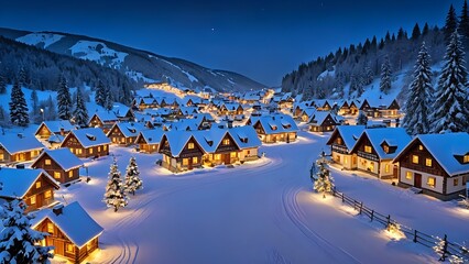 ski resort in the winter