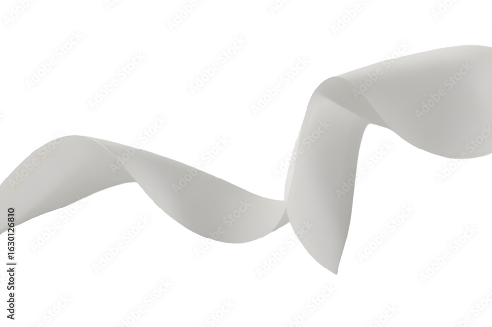 Aufkleber graceful white ribbon gracefully flowing, creating an elegant and dynamic abstract visual.