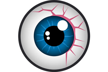 Fractured Vision A Stylized Eye with Shattered Sclera and Dark Blue Iris (1)