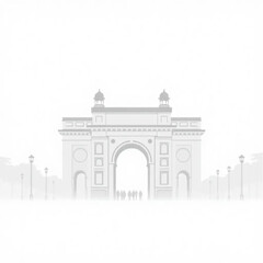 Gateway of India half-hidden in fog in Mumbai around the winter solstice