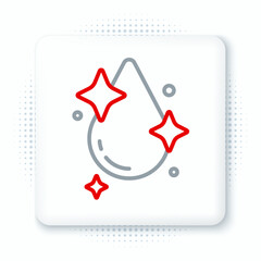 Line Water drop icon isolated on white background. Colorful outline concept. Vector