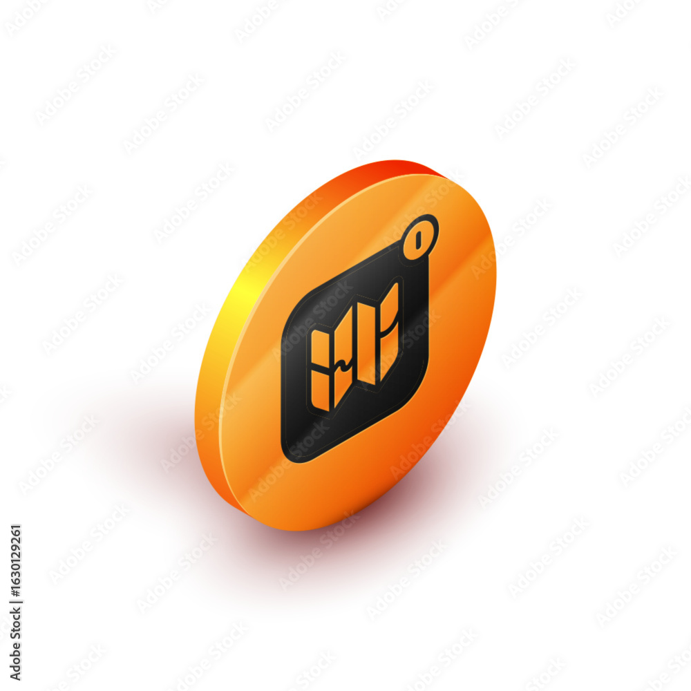 Aufkleber isometric infographic of city map navigation icon isolated on white background. mobile app interface