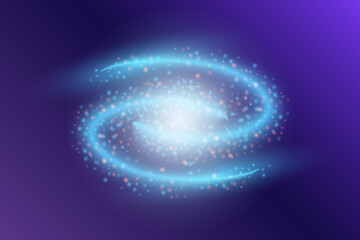 An Abstract Galaxy. Isolated Illustration of a Universe Object on Dark Background.
