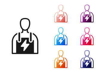 Black Car mechanic icon isolated on white background. Car repair and service. Set icons colorful. Vector