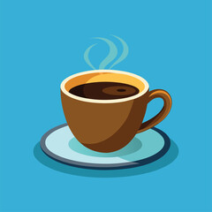 Obraz premium Steaming Hot Coffee Cup Illustration Perfect for Cafe Menu or Blog