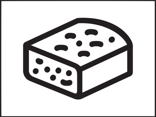 Crispy focaccia icon in elegant minimal line art