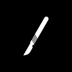 Scalpel knife icon isolated on black background