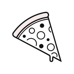 Cheese or pizza slice vector icon on white background.