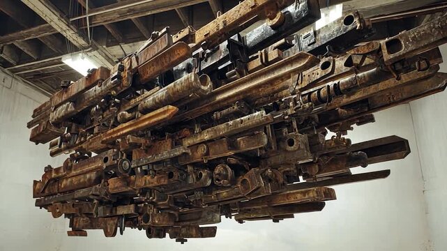 Rusty metal and wood assemblage