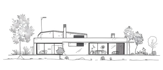 vector drawing of a house