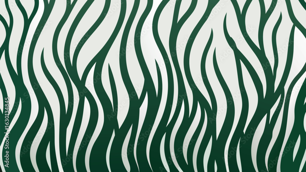 Poster abstract background with wavy green stripes on white creating a dynamic and organic visual pattern