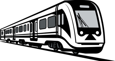 Sleek Modern Train Illustration: Dynamic Vector Art for Rapid Transit and Urban Commuting. Ideal for Travel and Transportation Concepts.